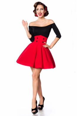 Retro korte swing rok rood